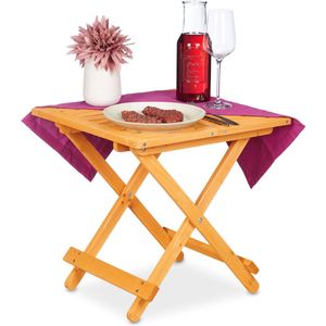 Relaxdays klaptafel hout - bijzettafel inklapbaar - kleine tuintafel - lage balkontafel