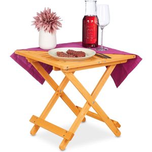 Relaxdays klaptafel hout - 50 x 50 x 50 cm - woonkamer - balkon en terras - natuur