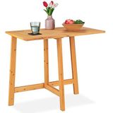 Relaxdays klaptafel, hout, rechthoekige balkontafel, inklapbaar, HxBxD: 73x80x50 cm, opklaptafel muur, buiten, naturel