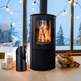 Relaxdays haardset - modern - 4-delig - staal - pook - schep - bezem - haardstel open haard