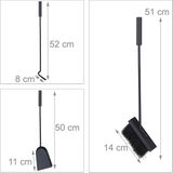 Relaxdays haardset - modern - 4-delig - staal - pook - schep - bezem - haardstel open haard