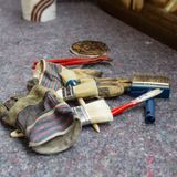 Relaxdays stucloper op rol - 1 x 50 m - antislip - waterafstotend - 200g/m² - vloerbescherming - zelfklevend - grijs