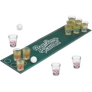 Relaxdays mini beer pong - drankspel - bierpong set - volwassenen - shots pong - partyspel