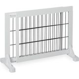 Relaxdays veiligheidshekje uitschuifbaar, trap-en deurhek, HxB: 56x70-115 cm, voor kinderen of dieren, vrijstaand, wit