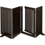 hondenhek - 70 x 207 cm - met deur - opvouwbaar - bruin