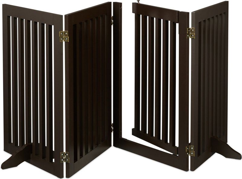hondenhek - 70 x 207 cm - met deur - opvouwbaar - bruin