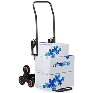 steekwagen traploper - inklapbaar - 50/150 kg - 6-wielig - rubberen banden - verstelbaar - zwart