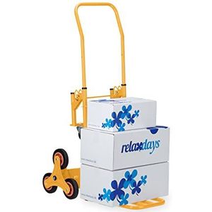 Steekwagen - Geel - Staal, Rubber - 2 in 1 Traploper en Transportwagen