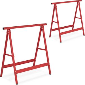 Schragen - 2-Delig - Gepoederd Staal - Opvouwbaar - Maximaal 100 kg Belastbaar