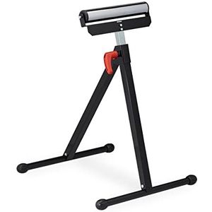 Relaxdays rolbok - traploos verstelbaar - 67-110 cm - inklapbaar - tot 60 kg - staal - zwart