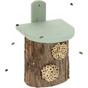 Relaxdays Insectenhotel voor wilde bijen, 26,5 x 17 x 19 cm