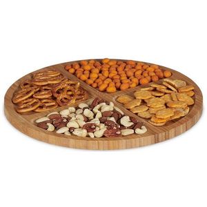 Relaxdays serveerplank - rond - met onderverdeling - Ø 33 cm - hapjesplank voor gebak en kaas