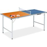 Relaxdays tafeltennistafel indoor - pingpongtafel inklapbaar - tafel tennis set - binnen