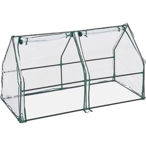 kweekkas buiten - 2 deuren - 90 x 180 x 90 cm - plantenkas - transparant
