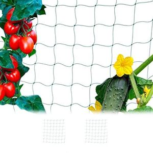 Relaxdays klimnet voor planten, 180 x 360 cm, plantensteun voor komkommers, tomaten en meer, maaswijdte van 10 cm, groen
