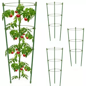Relaxdays Obelisk, rankhulp, set van 2, HBT: 120x16x16 cm, rankpiramide klimplanten, metaal