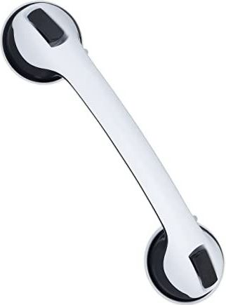 Relaxdays handgreep met zuignap - tot 70 kg - douche en bad - badkamer - wit/zwart