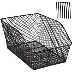 Relaxdays fietsmand achterop - metaal - 22 x 30 x 46 cm - mand bagagedrager - voor fiets & e-bike