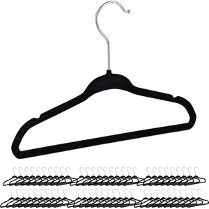 Relaxdays kinderkleerhanger - set van 60 - kleerhangers kinderen - fluweel - kinderhanger