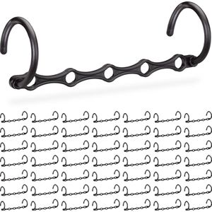 50x ruimtebesparende kledinghanger - set - kledingkast organizer - zwart