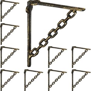 10x plankdrager antiek - schapdrager - gietijzer - vintage - planksteun ketting