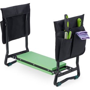 Kniebank - Zwart - Staal, Schuimrubber, Polyester - Inklapbaar