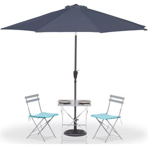 Relaxdays parasol Ø 300 cm, inklapbare tuinparasol met zwengel en beschermhoes, tuin & terras, kantelbaar, antraciet