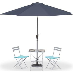 Relaxdays parasol Ø 300 cm - tuinparasol - kantelbaar - zonwering - polyester - antraciet
