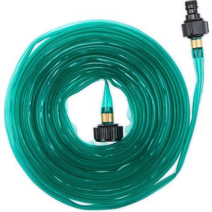 Relaxdays sproeislang 10 meter, perkjes of gazon bewateren, sprinklerslang met koppelstukken, aansluitklaar, groen