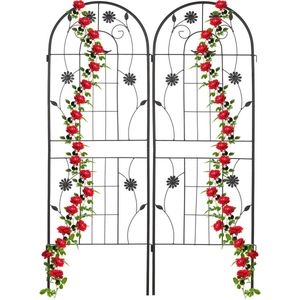 plantenklimrek set van 2 - 150 x 50 cm - klimplanten - metaal - zwart