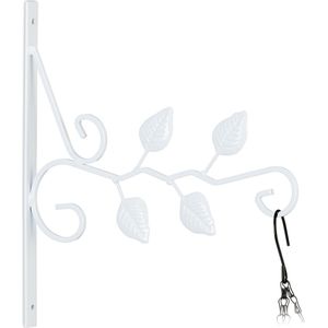 plantenhaak bladeren - tot 5 kg - muurhaak planten - binnen - buiten - ijzer - wit