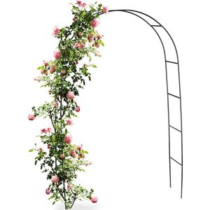 Relaxdays rozenboog - plantensteun - metalen tuinboog - grote bloemenboog - sierboog tuin