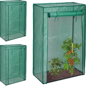 3x tomatenkas, tuin, balkon, foliekas voor tomaten, HxBxD 150 x 100 x 50 cm, staal & PE-folie, groen