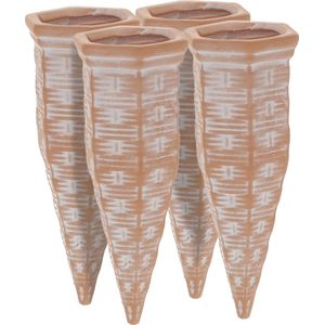 Relaxdays waterdruppelaar 4 stuks - voor 1,5 l petfles - kamerplanten - watergeefsysteem - keramiek