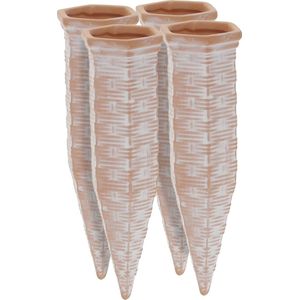 Relaxdays waterdruppelaar 4 stuks - voor 1,5 l petfles - planten - watergeefsysteem - keramiek