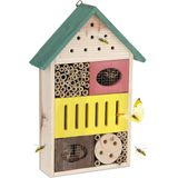Relaxdays bijenhotel hout - met vulling - 37,5 x 25,5 x 8 cm - vlinderkast