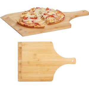 Relaxdays 2x pizzaschep 45 cm groot - bamboe - pizzaspatel - broodschep - pizzaplank hout