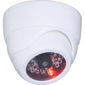 Relaxdays dummy dome camera, knipperend led-lampje, binnen en buiten, inbrekers afschrikken, fake bewakingscamera, wit