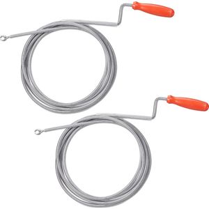 Relaxdays 2x ontstoppingsveer klauw - gootsteenontstopper - rioolveer 3 m - douche - wc