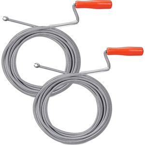 Relaxdays 2x ontstoppingsveer klauw - 10m gootsteenontstopper - rioolveer - reinigingsveer
