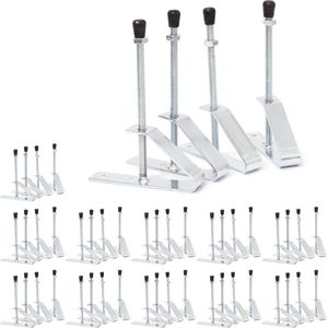 48 x Reifenwandhalter, Metall, für Reifen bis 185 Breite mit Felgen, Reifenwandhalterung mit Stoß-Schutz, silber