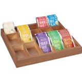 Relaxdays sorteerbak - hout - 15 vakjes - theedoos zonder deksel - sorteerdoos naaigerei