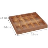 Relaxdays sorteerbak - hout - 15 vakjes - theedoos zonder deksel - sorteerdoos naaigerei