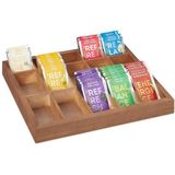 Relaxdays sorteerbak - hout - 15 vakjes - theedoos zonder deksel - sorteerdoos naaigerei