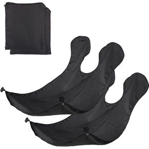 Relaxdays baardschort - set van 2 - met zuignappen en klittenband - 125 x 70 cm - zwart