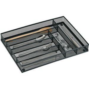 Relaxdays bestekbak - 6 vakken - 5 x 28,5 x 40,5 cm - metaal - bestek organizer keukenlade