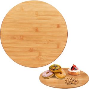 Cake Stand Navaris Draaibaar Taartplateau Van Marmer - 30 Cm Doorsnee - Voor Het Presenteren En Aansnijden Van Taarten - Met Houten Voet Bakken Accessoires Spuitmonden
