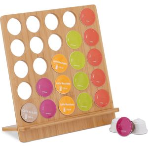 Relaxdays capsulehouder voor Dolce Gusto - cuphouder bamboe - koffiecuphouder - staand