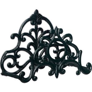 Relaxdays Wandhouder voor tuinslang, antiek, vintage look, donkergroen, 24,5 x 31,5 x 15,5 cm