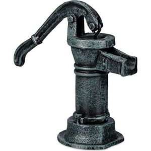Relaxdays decoratieve waterpomp - antieke tuindecoratie - gietijzer - nostalgische flair - groengrijs